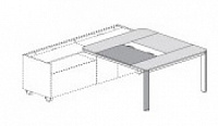 Стол для опорной тумбы, стекло, бювар - шпон Darch 155VL