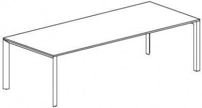 Письменный стол с 2 П-образными окрашенными опорами. Меламин. Attiva 220/B18
