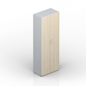 Шкаф для одежды (2 двери, 1 полка+штанга, ручки - алюминий) Strike OMHD860
