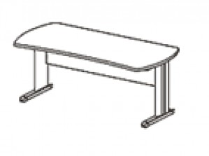 Стол симметричный на L-образном металлическом каркасе Бостон DT4-140