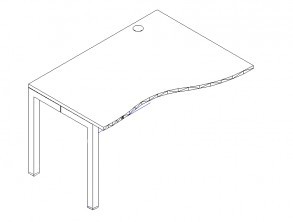 Стол приставной асимметричный Волна, правый Polo PEPG149DV