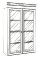 Верхний модуль. Двери со стеклом. Деревянные полки Padova ANA02M