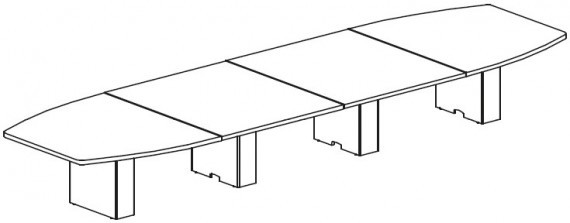 Овальный переговорный стол с 4-мя колоннообразными опорами. Топ 40мм Attiva 520TAOV/P40
