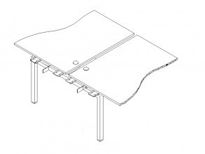 Стол приставной асимметричный Волна Polo PE2TPG129V
