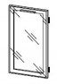 Дверь для шкафа правая низкая, стекло в алюминиевой раме Harvard Ha2D40G01(R)(01)