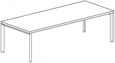 Письменный стол с 2 П-образными окрашенными опорами. Меламин. Attiva 220/B40