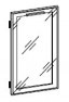 Дверь для шкафа левая низкая, стекло в алюминиевой раме Harvard Ha2D40G01(L)(01)