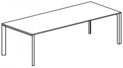 Прямоугольный переговорный стол с 2-мя П-образными опорами. Топ 18мм Attiva 220TA/B18