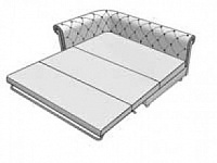 Диванная секция двойная с одним подлокотником, раскладная (спальное место 100*190)