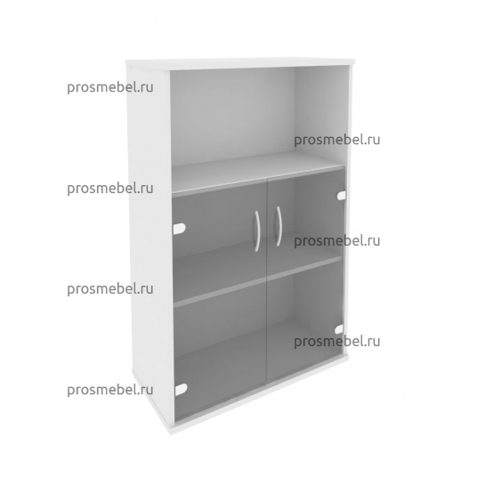 Шкаф средний широкий Riva (2 низкие двери стекло)