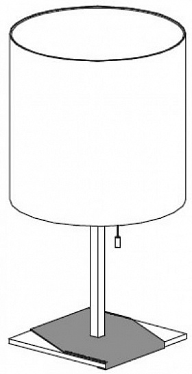 Настольная лампа-абажур с хромированным штоком обтянутым кожей основанием Attiva L14