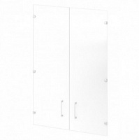 Двери стеклянные средние, цвет белый матовый Sentida S-022