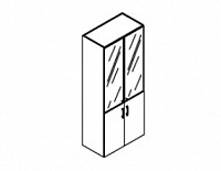 Шкаф комбинированный, двери серое дымчатое стекло высокий Phenix 3 483 204 GH