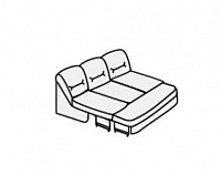 Диван-кровать трехместный без подлокотников